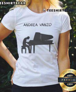 Top Andrea Vanzo Eco Piano Ladies Tee featuring a stylish piano graphic on eco-friendly fabric for women.