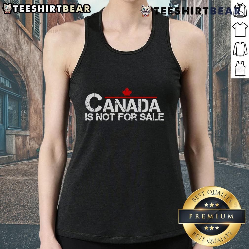 Top Canada Is Not For Sale Proud Canadian Tank Top showcasing Canadian pride with a vibrant design, perfect for summer wear.