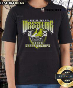 Top DIAA Wrestling Individual State Championships Ladies Tee featuring a vibrant design celebrating female wrestlers.