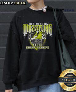 Top DIAA Wrestling Individual State Championships sweatshirt featuring the tournament logo and champion design.