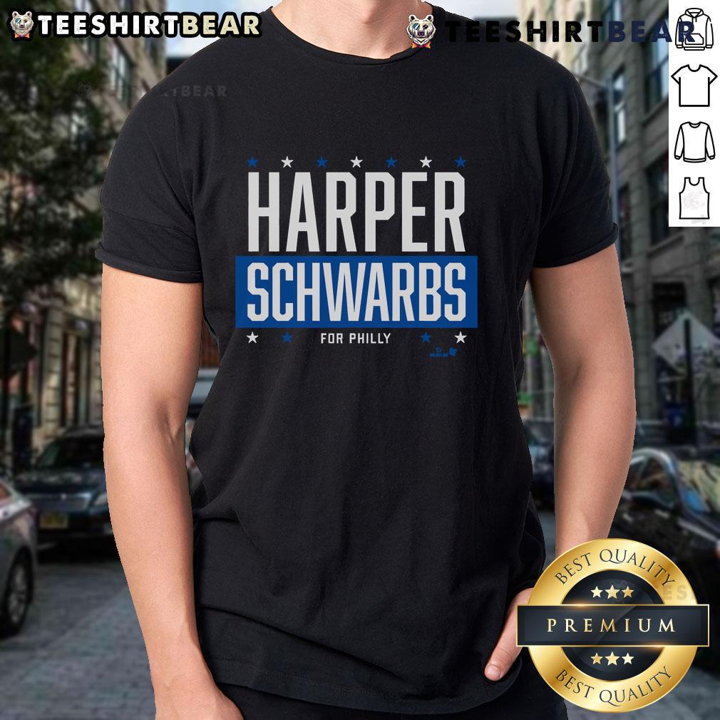 Top Harper-Schwarbs for Philly T-Shirt featuring vibrant graphics celebrating Philadelphia baseball stars.