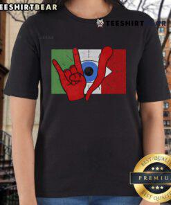 Top Italian Evil Eye Il Malocchio Maloik Malocchio Italy Ladies Tee featuring a stylish design and vibrant colors.