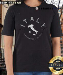 Stylish ladies' tee featuring iconic landmarks from Rome, Venice, and Florence, perfect for fashion lovers exploring Italy.