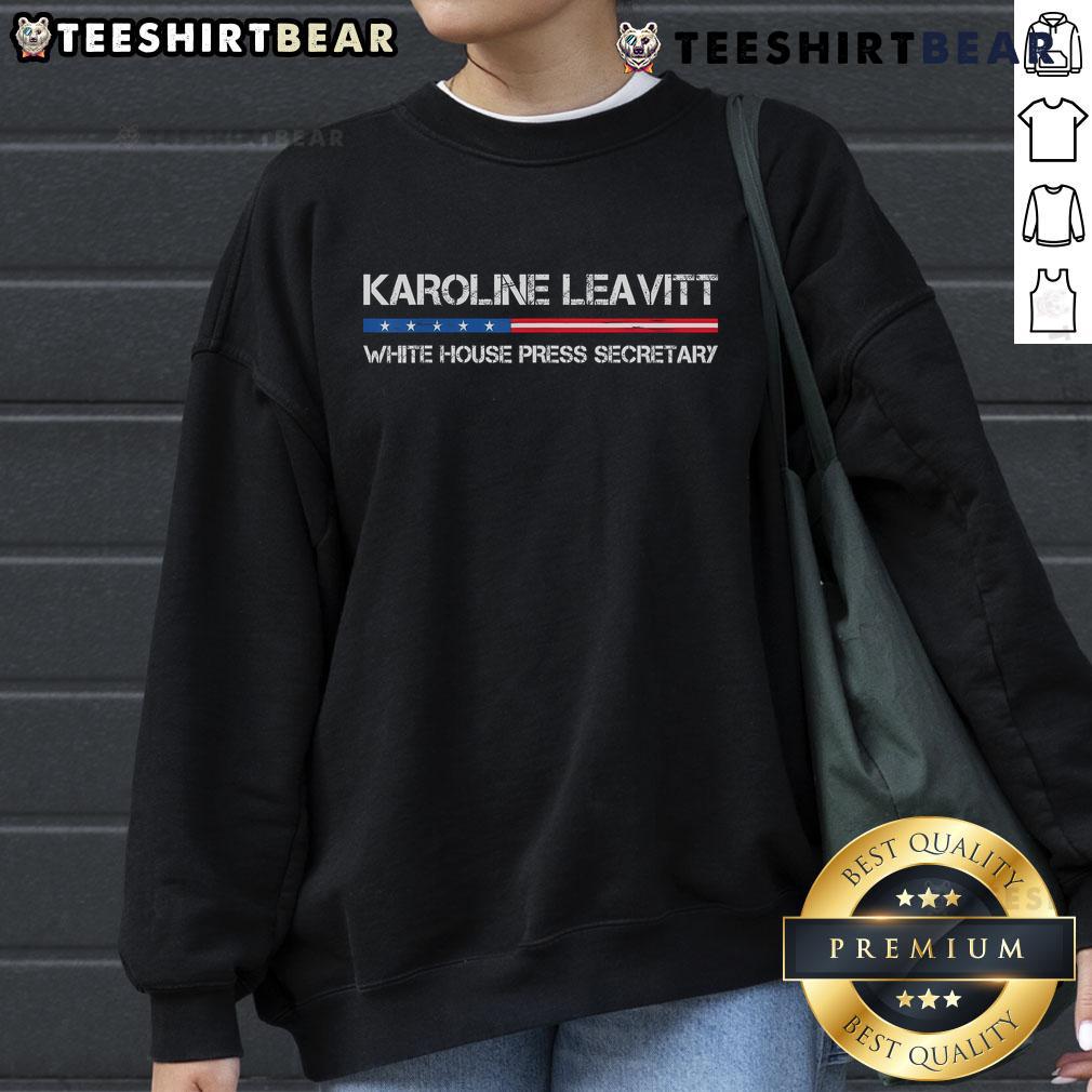 Alt Text: Top Karoline Caroline Leavitt White House Press Secretary sweatshirt featuring a stylish design and vibrant colors.