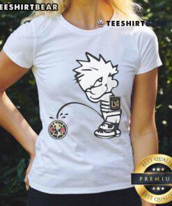 Alt Text: Top Los Angeles Football Club Pee Club America logo on a stylish ladies tee, perfect for fans and casual wear.