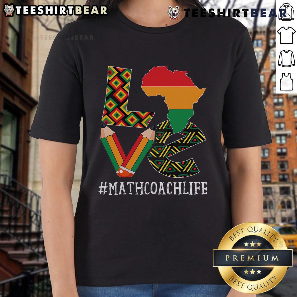 Top Math Coach Love Map t-shirt for Black History Month featuring African American heritage design for ladies.