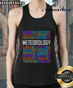 Alt Text: Trendy tank top featuring top meteorology words for weather forecast enthusiasts and meteorologists.
