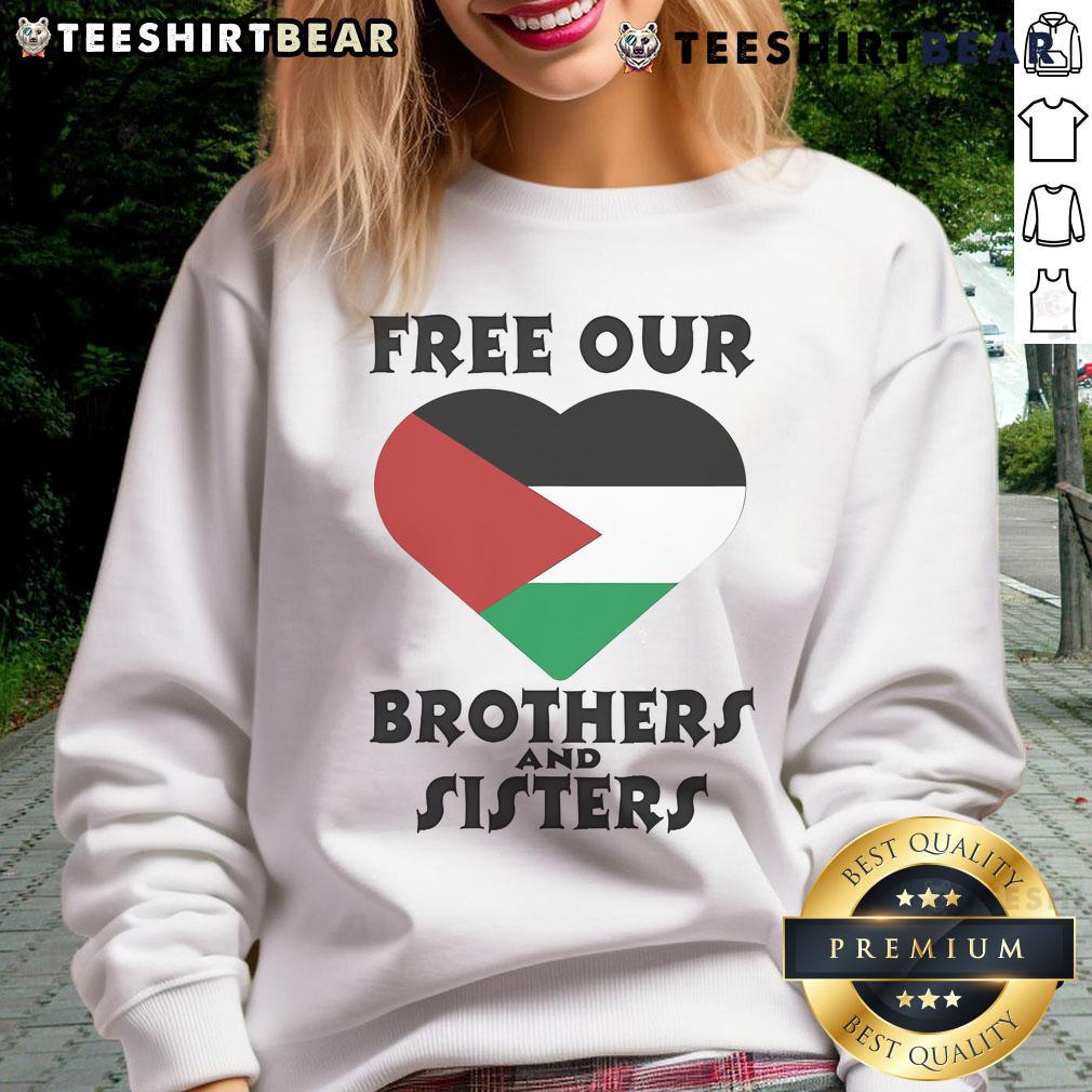 Top Palestine Heart sweatshirt promoting solidarity for brothers and sisters in Palestine with a heartwarming design.