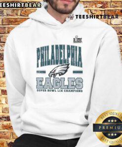 Top Philadelphia Eagles Super Bowl LIX Champs hoodie featuring team colors and logo, perfect for fans celebrating victory.