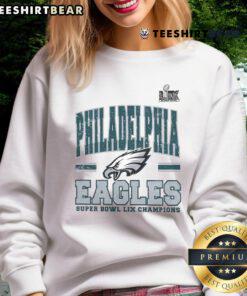 Philadelphia Eagles Super Bowl LIX Champs sweatshirt featuring team logo and vibrant colors, perfect for fans.