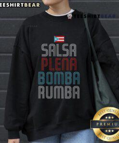 Cozy sweatshirt featuring the Puerto Rico flag, perfect for fans of salsa, plena, bomba, and rumba music.