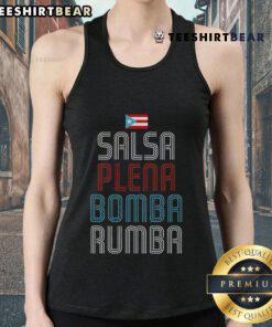 Stylish tank top featuring the Puerto Rico flag, perfect for music lovers of salsa, plena, bomba, and rumba.
