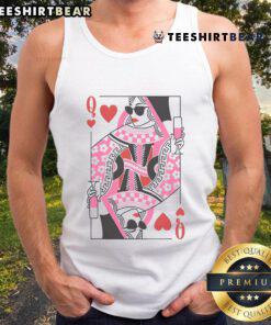 Stylish Top Queen of Hearts Champagne Lover Valentine's Day Tank Top featuring a heart design and playful text.