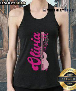 Top Retro Olivia First Name Personalized Groovy Tank Top in vibrant colors, perfect for a stylish summer look.