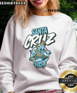 Vintage Skeleton Sweatshirt featuring Santa Cruz, California design, perfect for cozy, stylish winter wear.