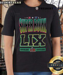 Top Starter Super Bowl LIX Ladies Tee featuring vibrant team colors and stylish design for game day fashion.
