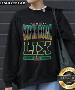 Cozy Top Starter Super Bowl LIX sweatshirt featuring bold graphics and vibrant colors, perfect for game day fans.