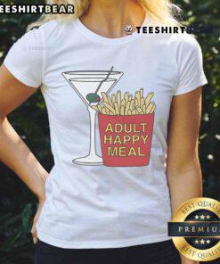Awesome Adult Happy Meal Ladies Tee featuring vibrant graphics, perfect for casual outings and fast food fans.