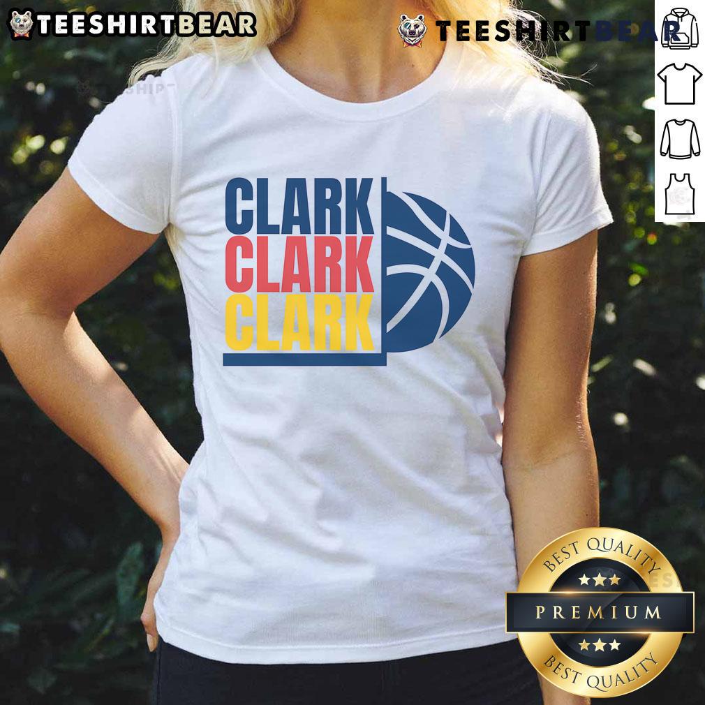 Alt Text: Awesome Caitlin Clark Indiana Fever inspired WNBA ladies tee featuring vibrant design and comfortable fit for fans.