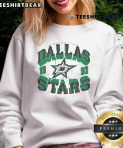 Alt Text: Awesome Dallas Stars Rink Arched Wordmark Sweatshirt featuring vibrant team colors and stylish design for fans.