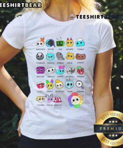 Awesome Dandys World costume featuring colorful characters on a ladies tee, perfect for fans of Dandys World.