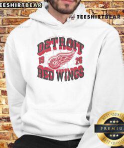 Awesome Detroit Red Wings rink hoodie featuring an arched wordmark design, perfect for fans of the NHL team.