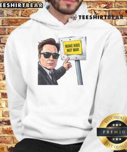 Awesome Elon Musk 'Make Kids Not War' hoodie featuring a vibrant design, perfect for fans of innovation and peace.