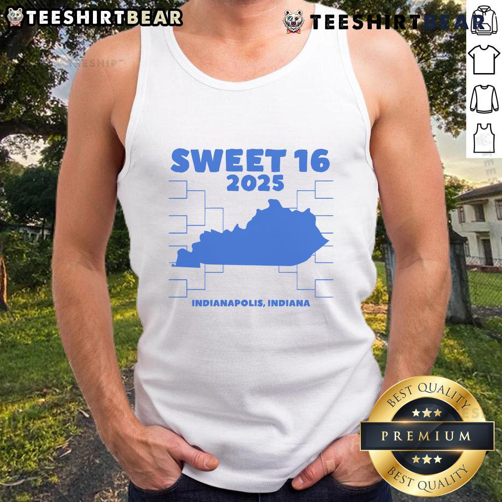 Alt Text: Stylish tank top featuring Awesome Indianapolis Indiana Sweet 16 2025 design, perfect for game day or casual wear.