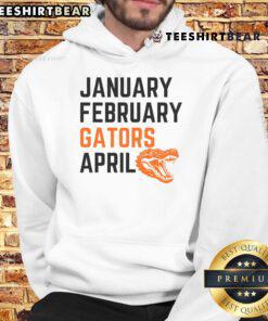 Awesome January February Gator April Hoodie in vibrant colors, perfect for casual wear and stylish comfort.
