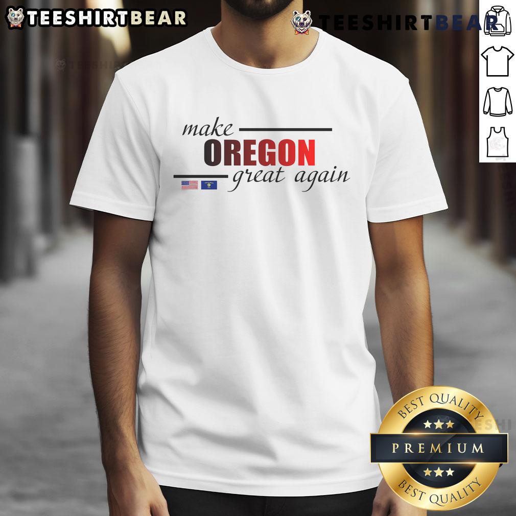 Awesome Make Oregon Great Again t-shirt featuring the Oregon flag design, perfect for patriotic Oregon supporters.
