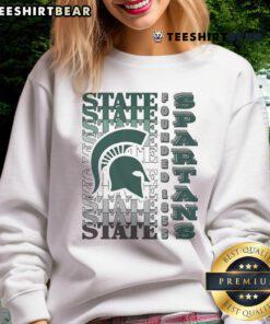 Alt Text: Awesome Michigan State Spartans Gradient Wordmark Sweatshirt featuring bold green and white design for fans.