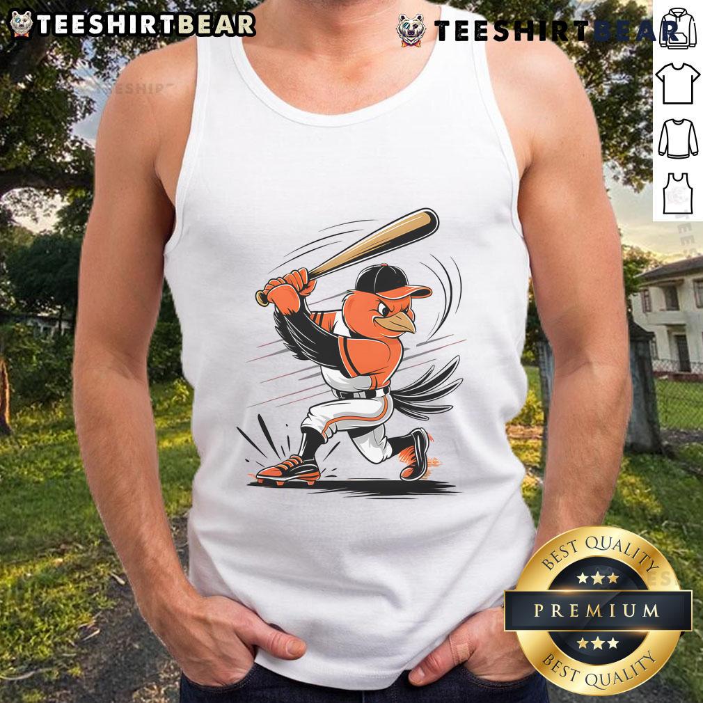 Awesome Orioles bird tank top design for Orioles lovers featuring a vibrant illustration of an oriole perched on a branch.