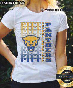 Alt Text: Awesome Pittsburgh Panthers gradient wordmark ladies tee featuring vibrant colors and stylish design for fans.