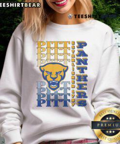 Alt Text: Awesome Pittsburgh Panthers gradient wordmark sweatshirt featuring bold colors and stylish design for fans.