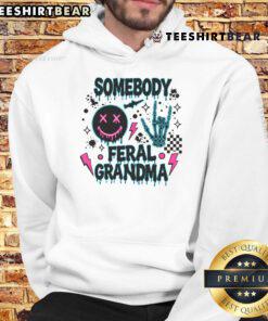Alt Text: Cool hoodie featuring an awesome feral grandma skeleton design, perfect for unique and edgy fashion enthusiasts.