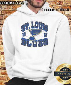 Awesome St. Louis Blues rink hoodie featuring an arched wordmark design, perfect for fans and casual wear.