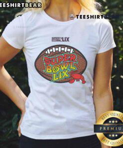 Ladies tee featuring 'Awesome Super Bowl LIX Crawfish Bowl' design, perfect for game day celebrations.