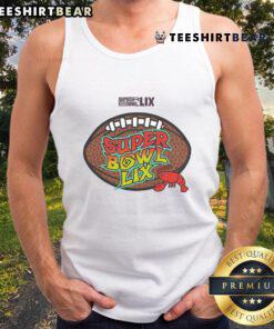 Awesome Super Bowl LIX Crawfish Bowl tank top featuring vibrant graphics, perfect for game day festivities and fans.