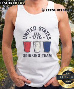 Awesome United States Drinking Team Est 1776 Tank Top featuring patriotic design, perfect for summer gatherings and parties.