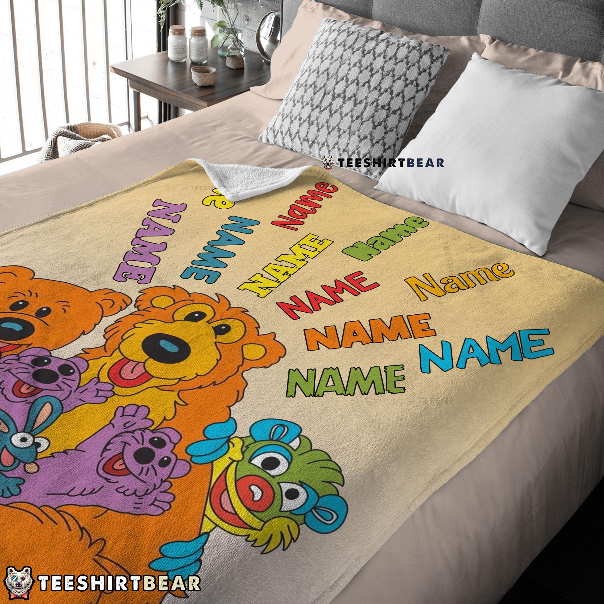Bear In The Big Blue House Cartoon Blanket Fleece Customized Blanket