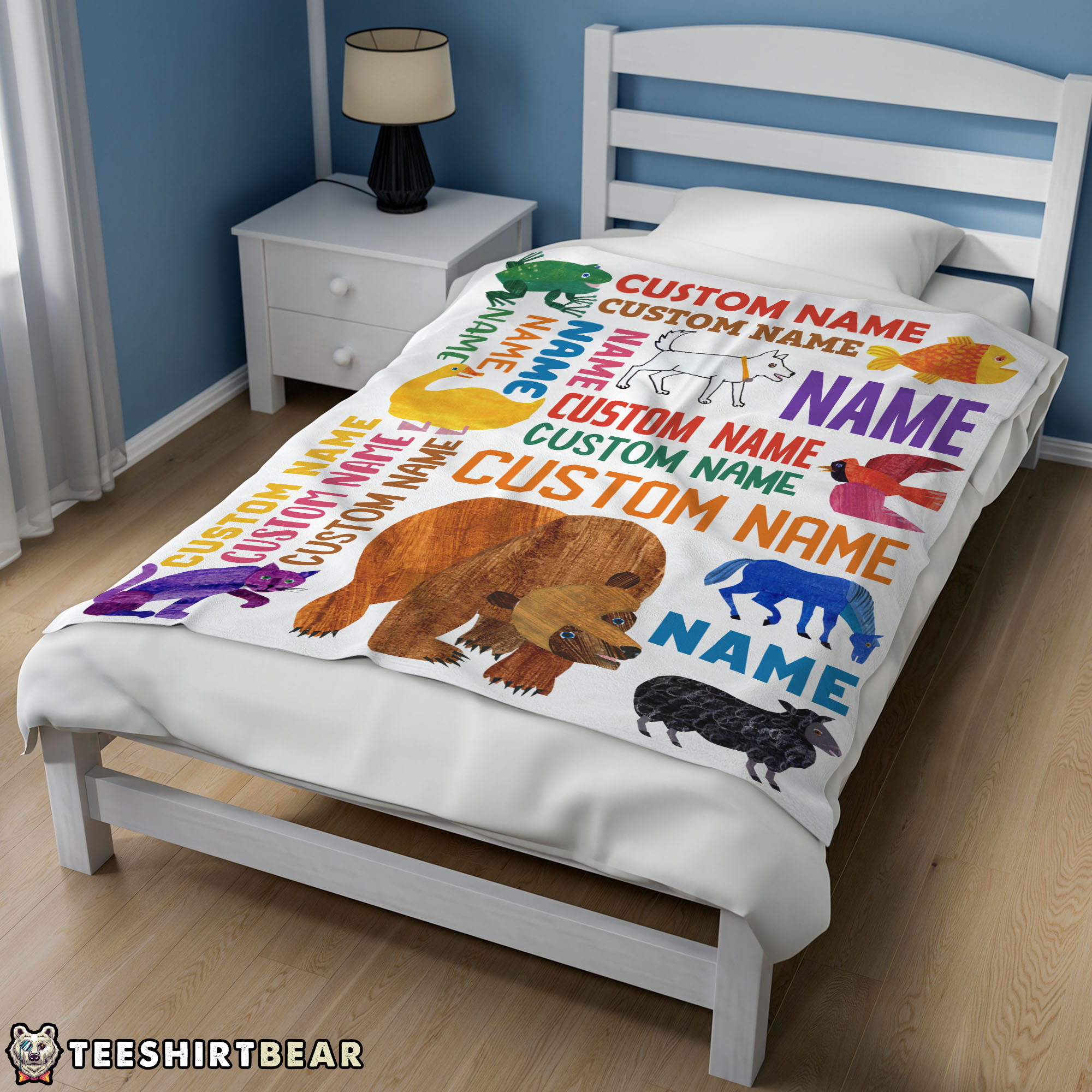 Brown Bear What Do You See Gift Blanket Fleece Customized Blanket