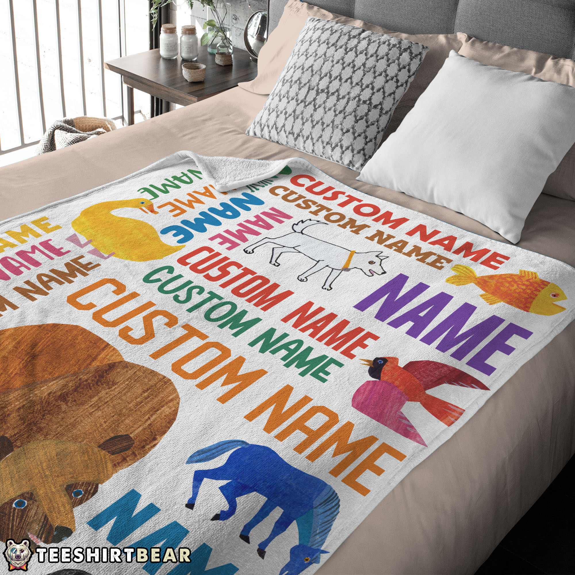 Brown Bear What Do You See Gift Blanket Fleece Customized Blanket