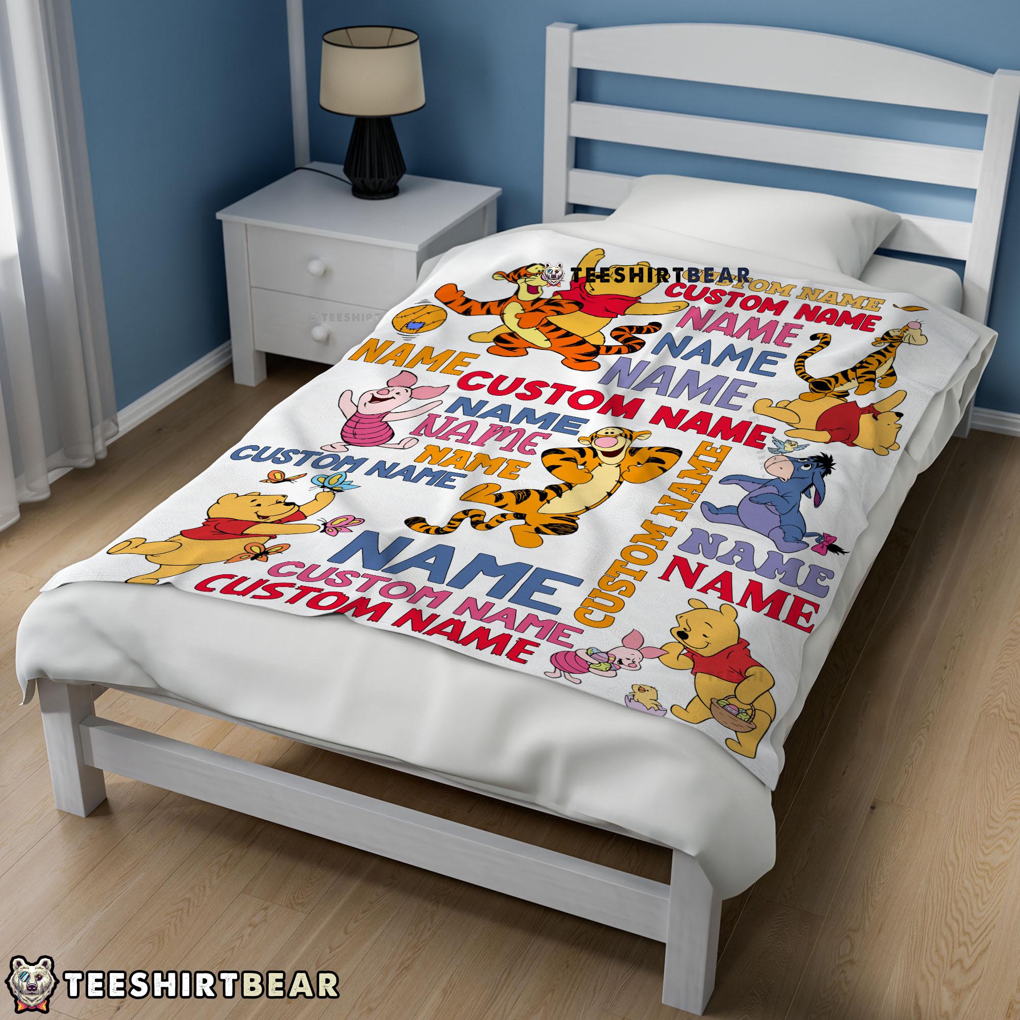 Cartoon Disney Winnie The Pooh With Friends Blanket Fleece Customized Blanket