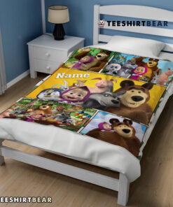 Cartoon Marsha And The Bear Family Cute Blanket Fleece Customized Blanket