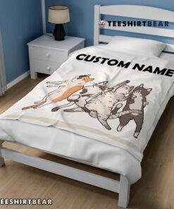 Cat Friends Laying Doodle Blanket Fleece Customized Blanket