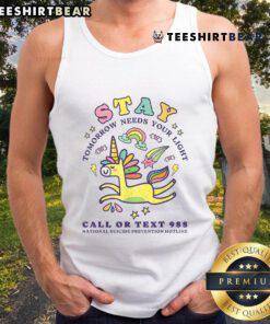 Retro tank top featuring 'Tomorrow Needs You' message for suicide prevention, promoting hope and awareness in a cute design.