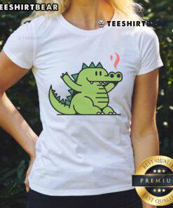 Alt Text: Cute Godzilla Tzar Ladies Tee featuring a playful Godzilla graphic, perfect for fans of unique and stylish t-shirts.