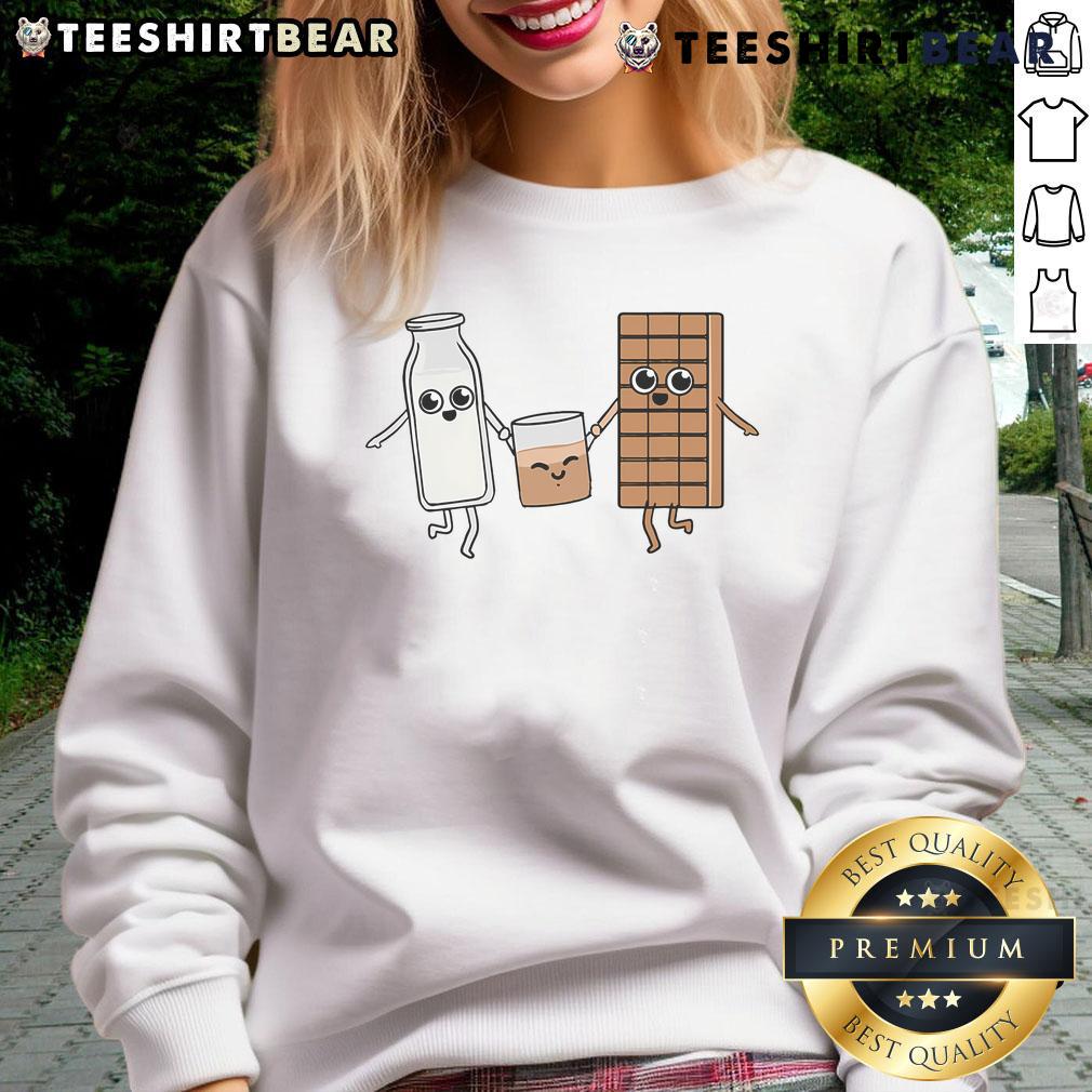 Alt Text: Cute kawaii chocolate milk sweatshirt perfect for chocolate milk lovers, featuring adorable graphics and cozy design.