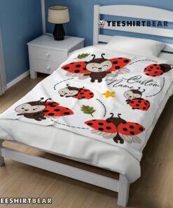 Cute Ladybug Cartoon Blanket Fleece Customized Blanket