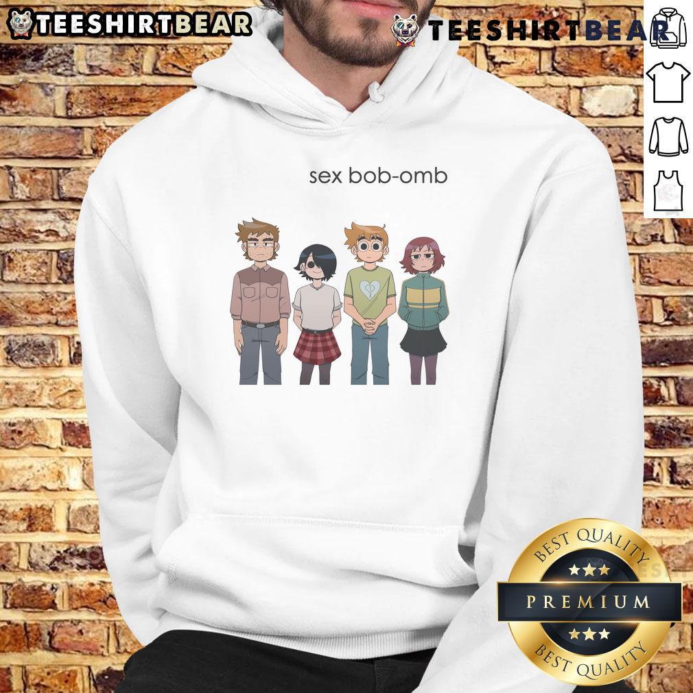 Alt Text: Cute Sex Bob-Omb hoodie designed by Skycaelo, featuring vibrant graphics inspired by Scott Pilgrim.
